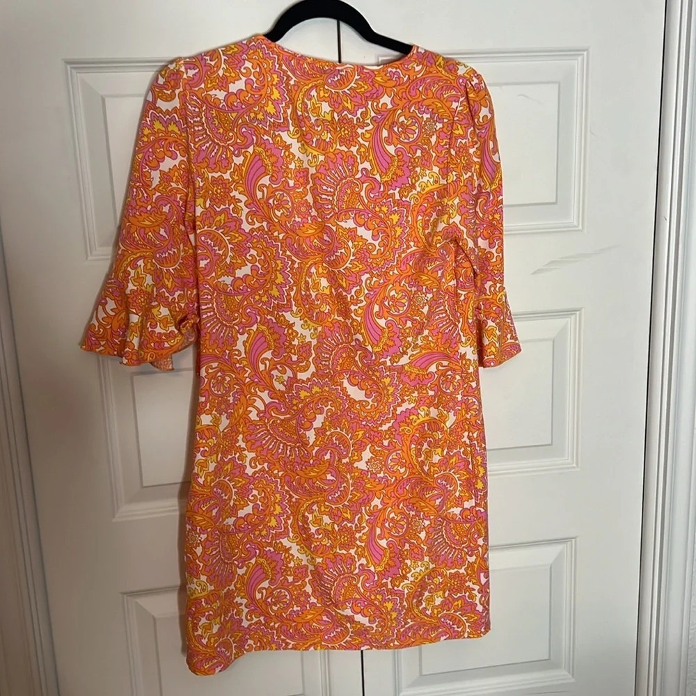 Molly Bracken Bright Pink Yellow and Orange Dress Size S​ - Picture 3 of 3
